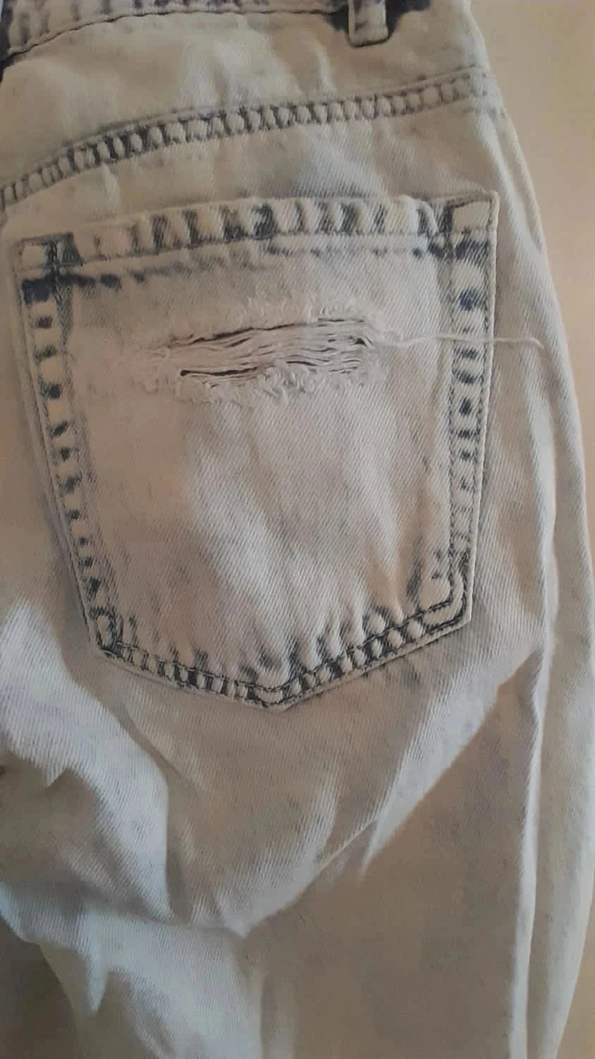 Calça jeans rasgada, cor azul muito claro, Tamanho 38, Marca Denim Pimkie – photo 8